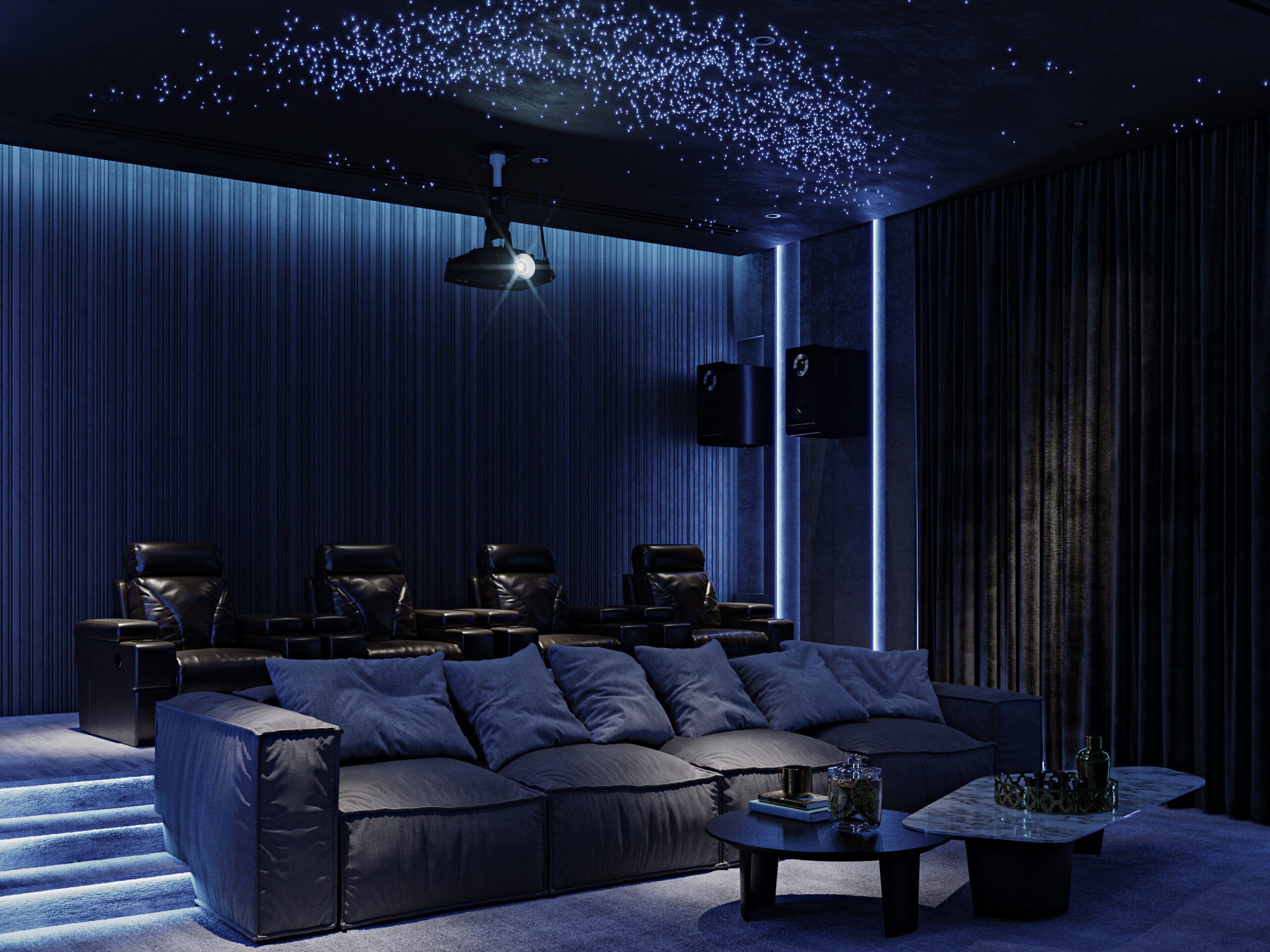 Interior design oth villa jumeirah pearl by kg design cinema