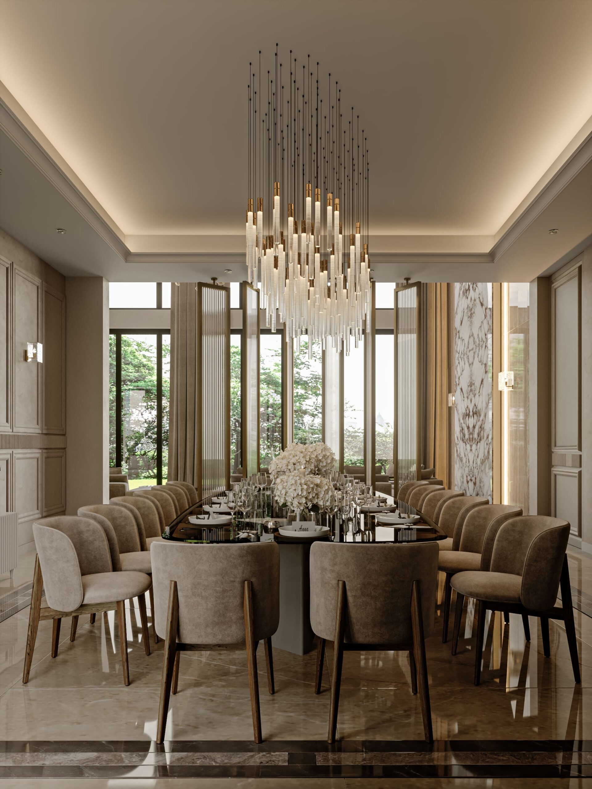 Interior design oth villa jumeirah pearl by kg design living dining hall photo 2