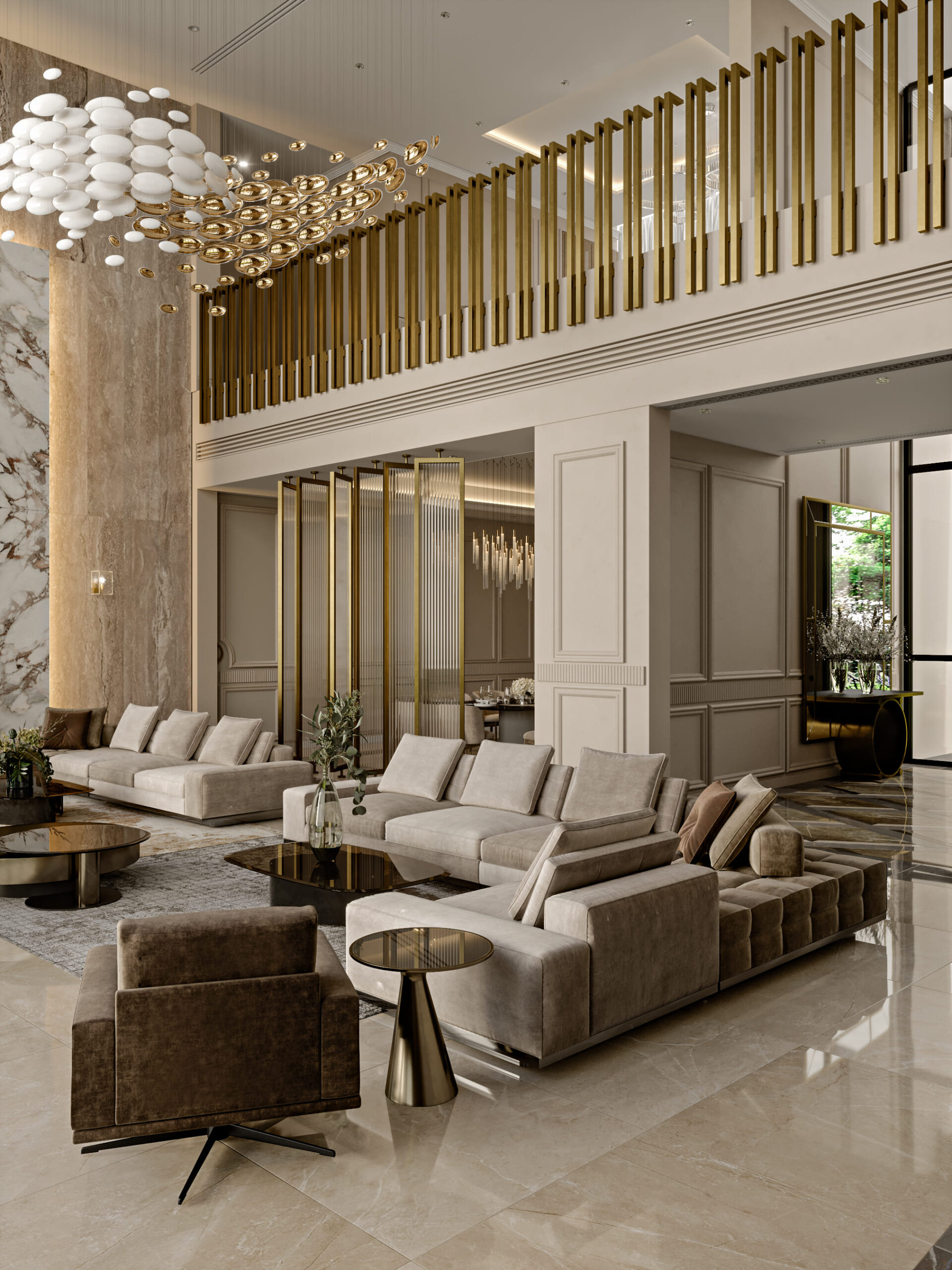 Interior design oth villa jumeirah pearl by kg design living dining hall photo 5