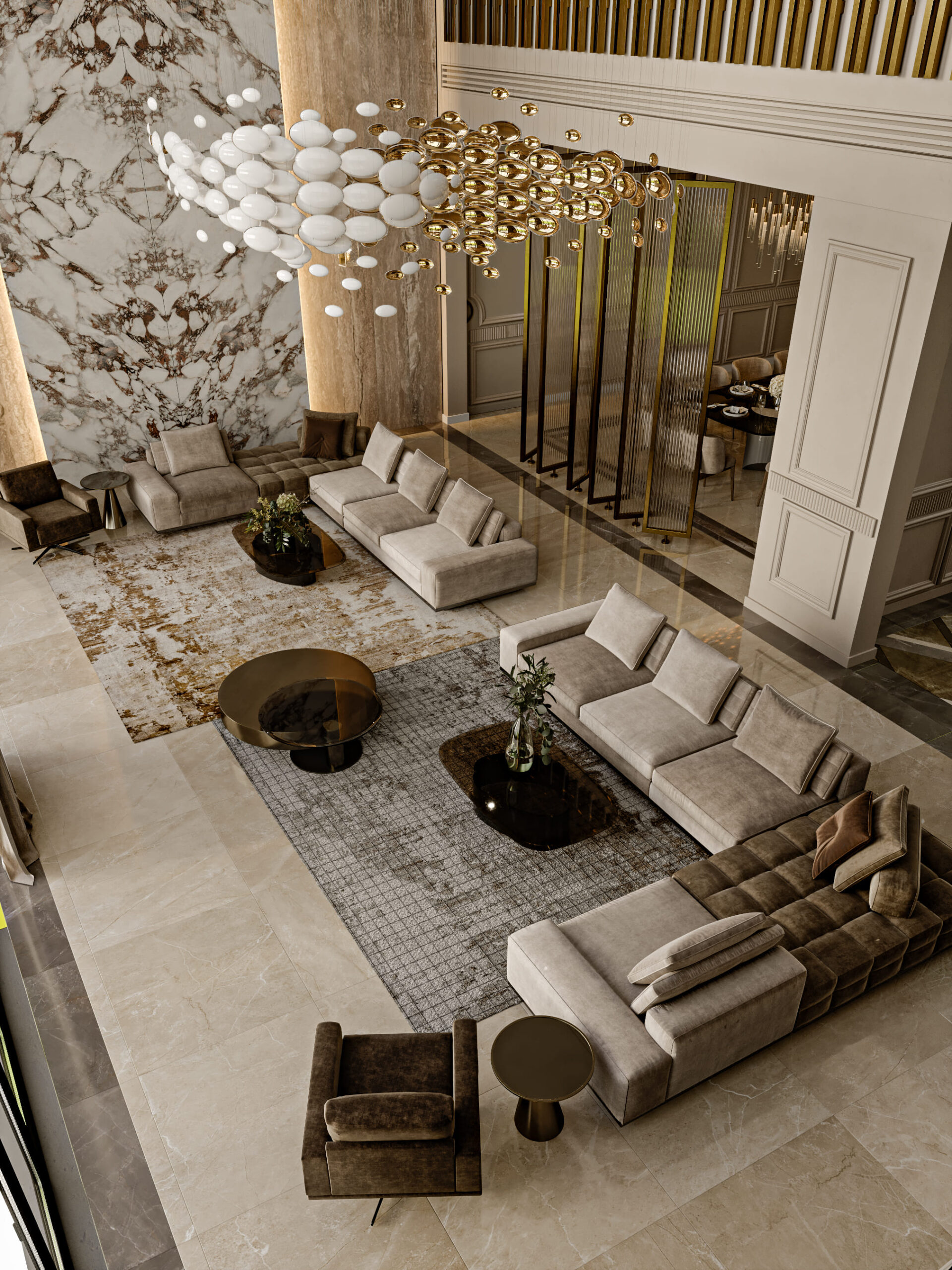 Interior design oth villa jumeirah pearl by kg design living dining hall photo 6