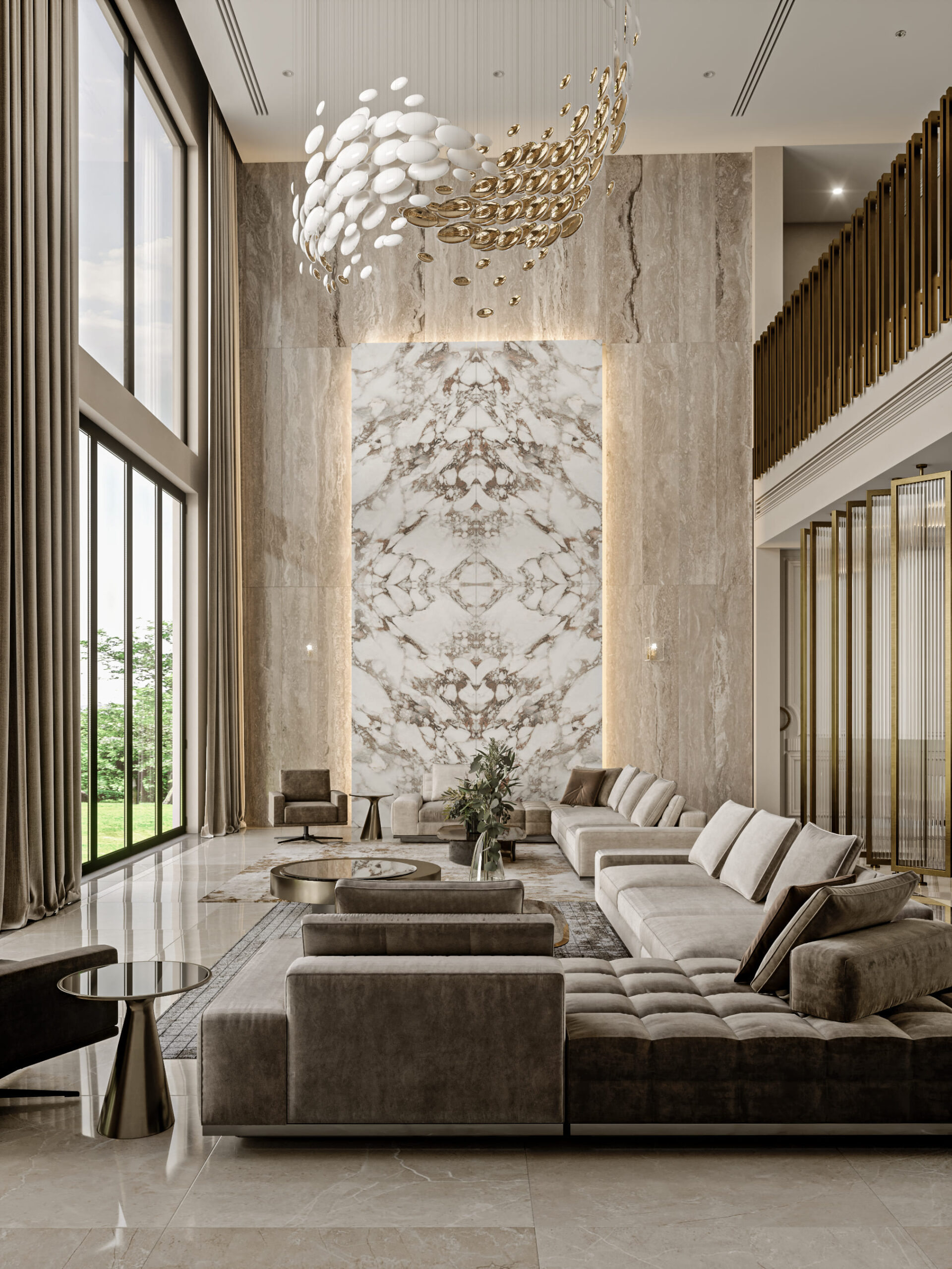 Interior design oth villa jumeirah pearl by kg design living dining hall