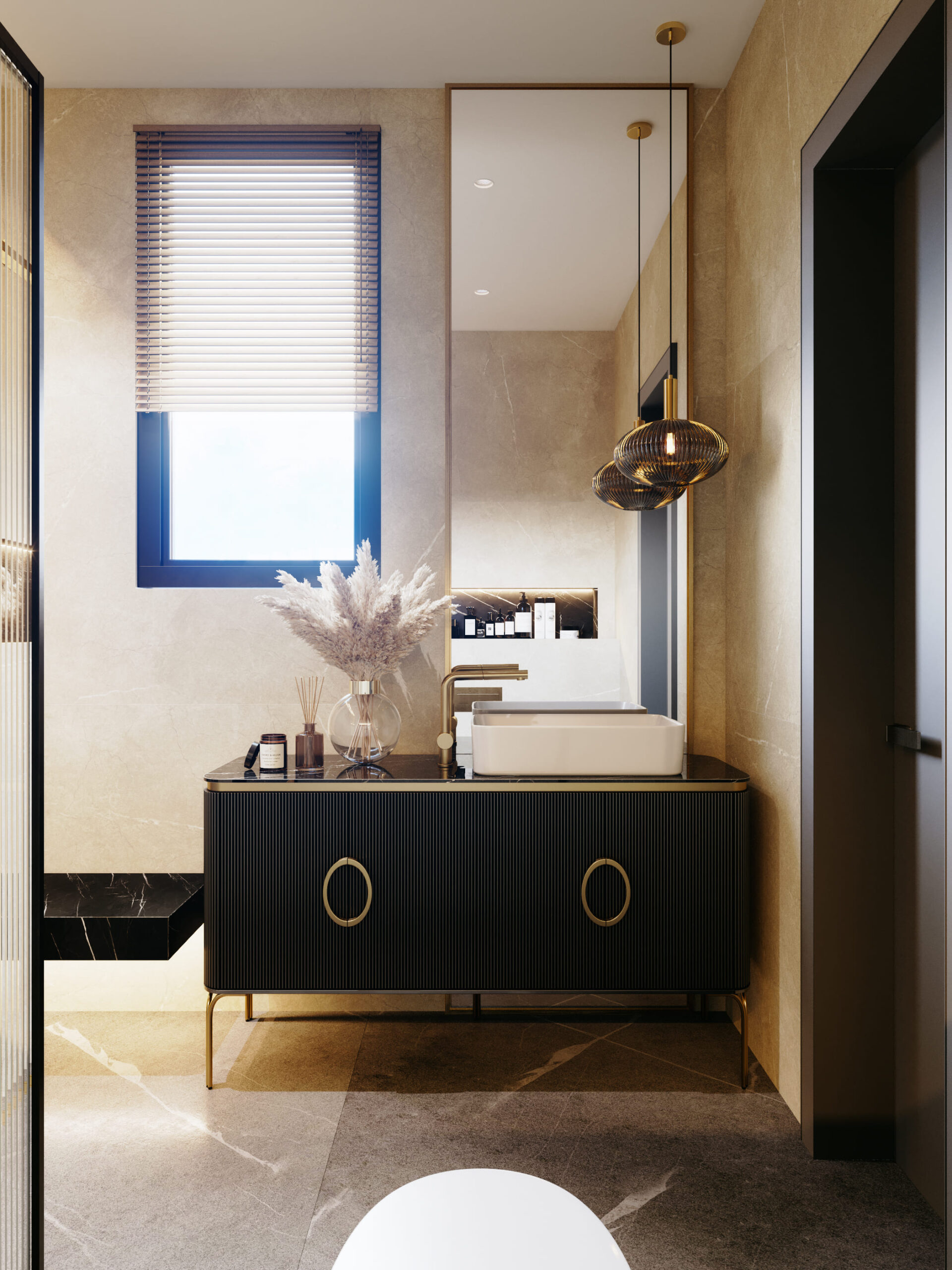 Interior design of AMR Villa by KG Design Bath room